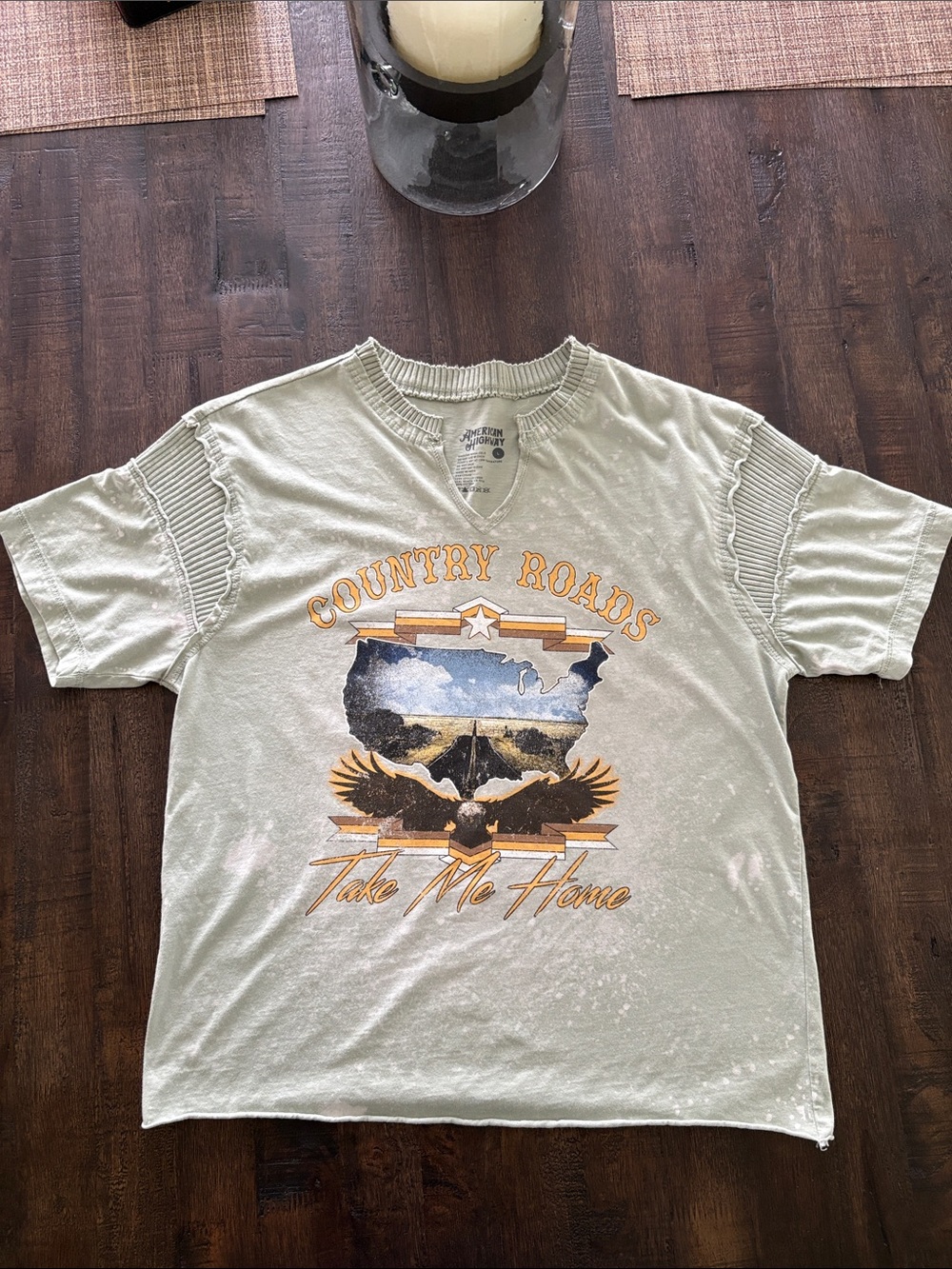 Women’s Country Roads 'Take Me Home' Graphic Tee - Sage Green